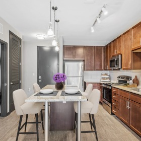 Spacious entertaining apartment kitchens with modern appliances at Eclipse
